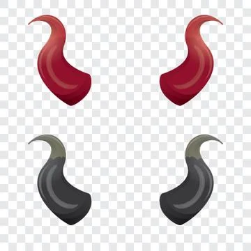 Vector Red and black devil horns isolated Illustrazione stock