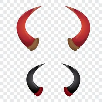 Vector Red and black devil horns isolated Stock Illustration