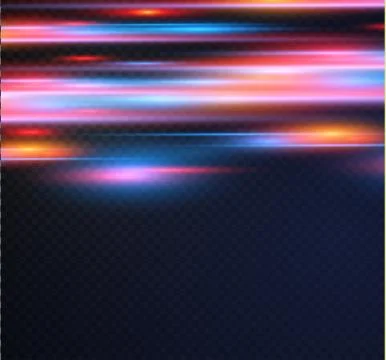 Vector red and blue special effect. Luminous stripes on a transparent background Stock Illustration