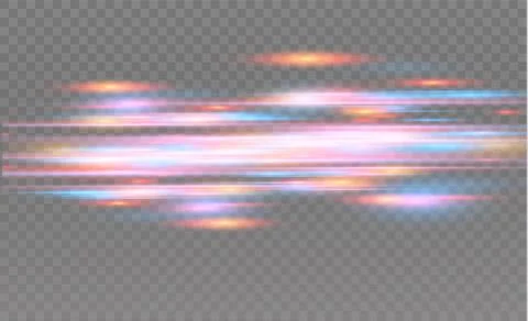 Vector red and blue special effect. Luminous stripes on a transparent background Stock Illustration