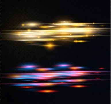 Vector red and blue special effect. Luminous stripes on a transparent background Stock Illustration