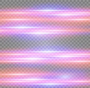 Vector red and blue special effect. Luminous stripes on a transparent background Illustrazione stock