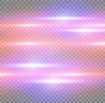 Vector red and blue special effect. Luminous stripes on a transparent background Stock Illustration