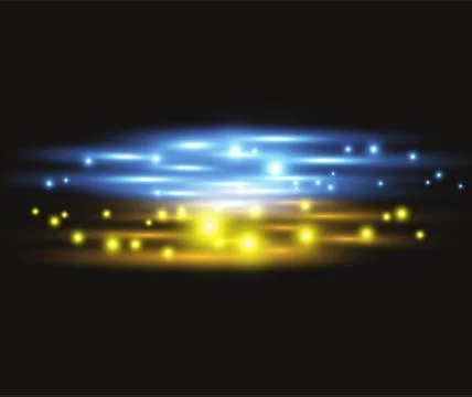 Vector red and blue special effect. Luminous stripes on a transparent background Stock Illustration