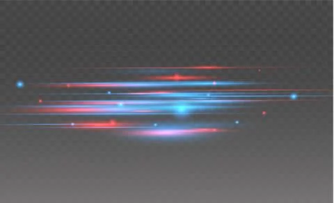 Vector red and blue special effect. Luminous stripes on a transparent background Stock Illustration