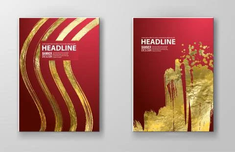 Vector Red and Gold Design Templates. Abstract illustration eps10 Stock Illustration