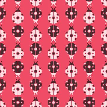 Vector red and white ladybug repeat pattern background design Stock Illustration