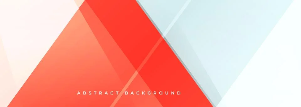 Vector red and white modern abstract wide banner with geometric triangular Stockillustratie