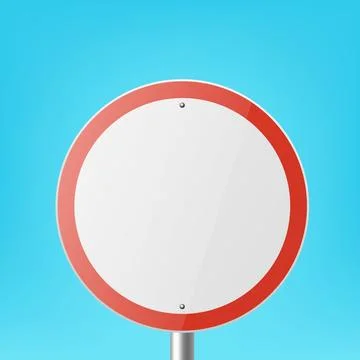 Vector Red and White Round Prohibition Sign Icon - Movement Prohibited. Traffic Illustration