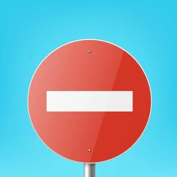 Vector Red and White Round Prohibition Sign Icon - Do not Enter. Stop Traffic Stock Illustration