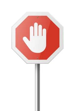 Vector Red and White Round Prohibition Sign Icon. Stop Traffic Sign Frame Stock Illustration