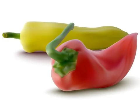 Vector red and yellow peppers Stock Illustration