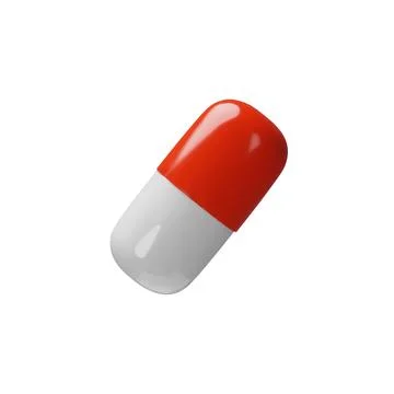 Vector red angle 3d render medical pill Stock Illustration