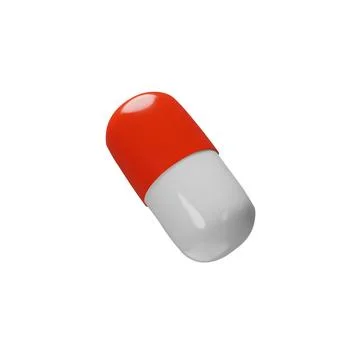 Vector red angle 3d render medical pill Stock Illustration