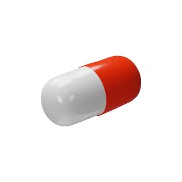 Vector red angle 3d render medical pill Stock Illustration