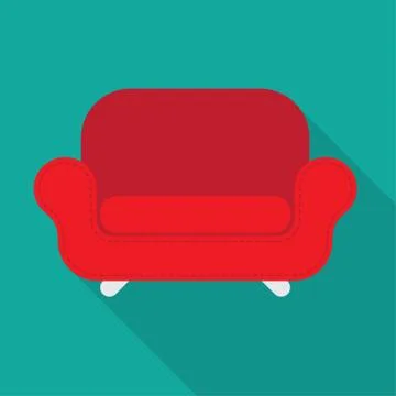 Vector red armchair Stock Illustration
