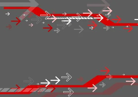 Vector : Red arrow and stripe on gray background Stock Illustration
