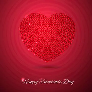 Vector. Red background. Postcard heart. I love you. Flowers. Valentine's day Stock Illustration