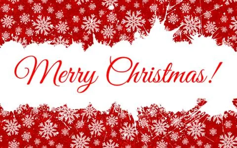 Vector Red Background with White Snowflakes Stock Illustration