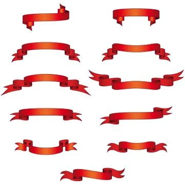 Vector red banners collection Stock Illustration