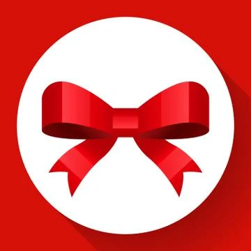 Vector red bow icon Flat style Stock-Illustration
