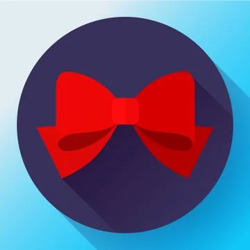 Vector red bow icon. Flat red bow Stock Illustration