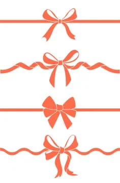 Vector red bow isolated on white. Stock Illustration