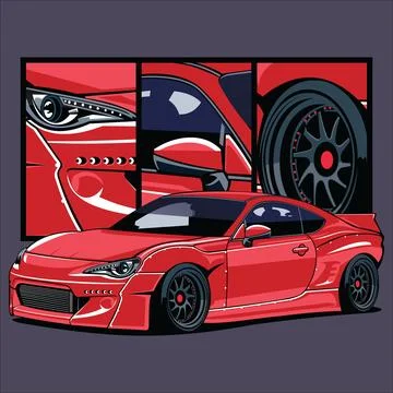 Vector red car Stock Illustration