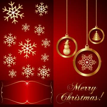 Vector Red Christmas Invitation Card Stock Illustration
