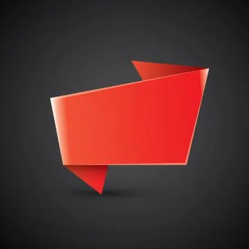Vector red christmas origami speech bubble banner Stockillustratie