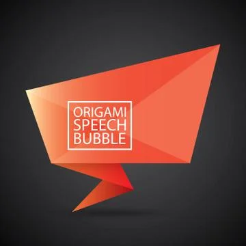 Vector red christmas origami speech bubble banner Stockillustratie