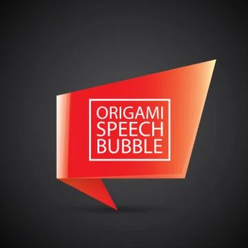 Vector red christmas origami speech bubble banner Stockillustratie