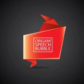 Vector red christmas origami speech bubble banner Stockillustratie