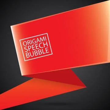Vector red christmas origami speech bubble banner Stockillustratie