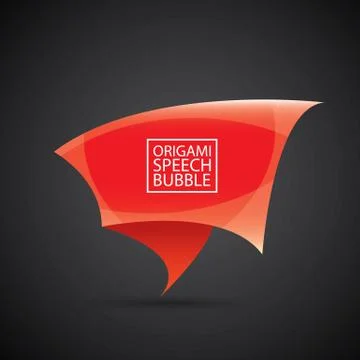 Vector red christmas origami speech bubble banner 스톡 일러스트