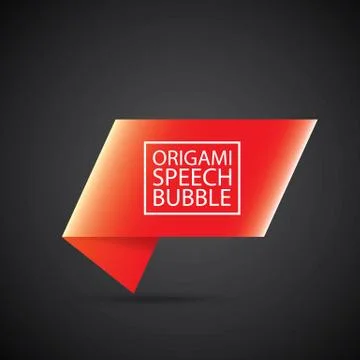 Vector red christmas origami speech bubble banner 스톡 일러스트