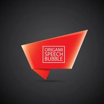 Vector red christmas origami speech bubble banner イラスト素材