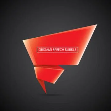 Vector red christmas origami speech bubble banner Stockillustratie
