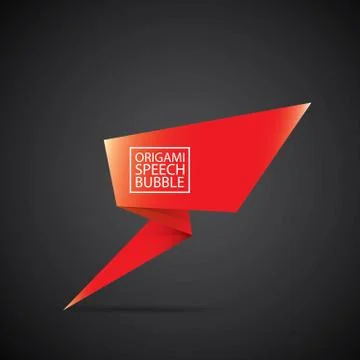 Vector red christmas origami speech bubble banner イラスト素材