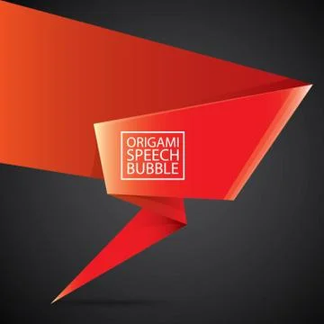 Vector red christmas origami speech bubble banner イラスト素材