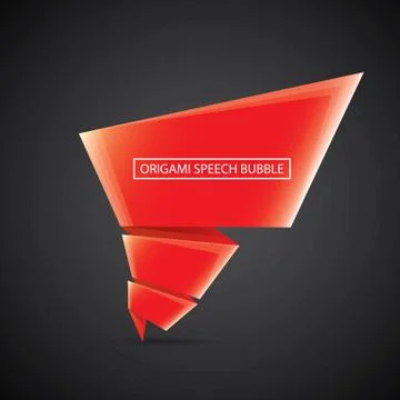 Vector red christmas origami speech bubble banner 스톡 일러스트