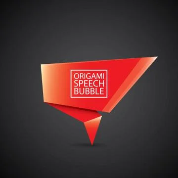 Vector red christmas origami speech bubble banner Stockillustratie