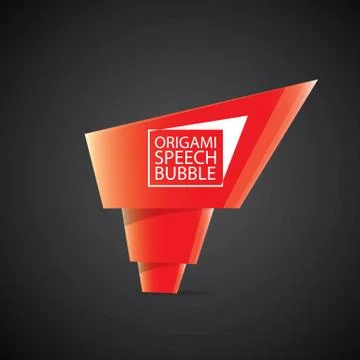 Vector red christmas origami speech bubble banner Stockillustratie