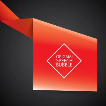 Vector red christmas origami speech bubble banner 스톡 일러스트