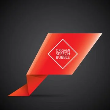 Vector red christmas origami speech bubble banner 스톡 일러스트