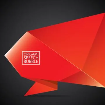 Vector red christmas origami speech bubble banner イラスト素材