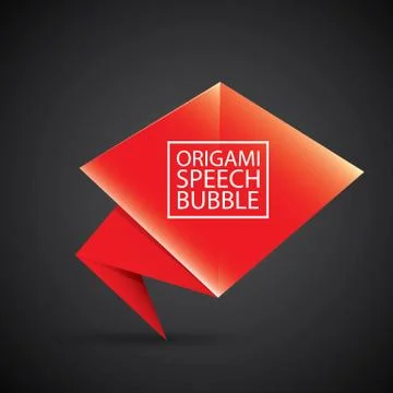 Vector red christmas origami speech bubble banner イラスト素材