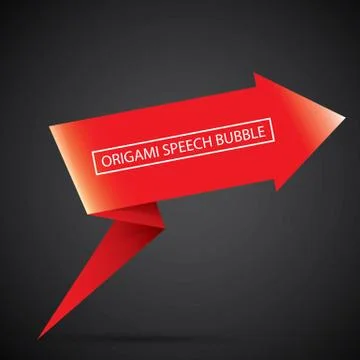 Vector red christmas origami speech bubble banner Stockillustratie