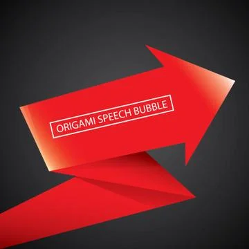 Vector red christmas origami speech bubble banner Stockillustratie