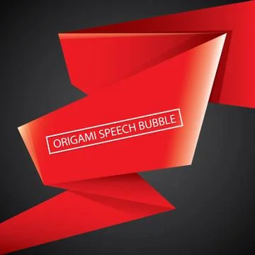 Vector red christmas origami speech bubble banner 스톡 일러스트